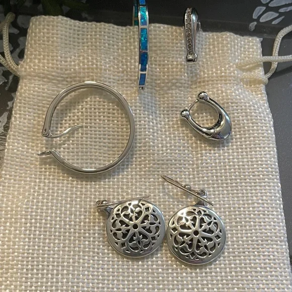 Brighton Silver and Blue Earring Collection - Picture 1 of 1